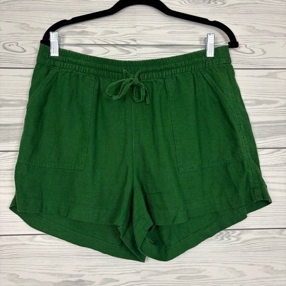 J. Crew Factory Pants - J. Crew Factory Linen Blend Drawstring shorts green size medium